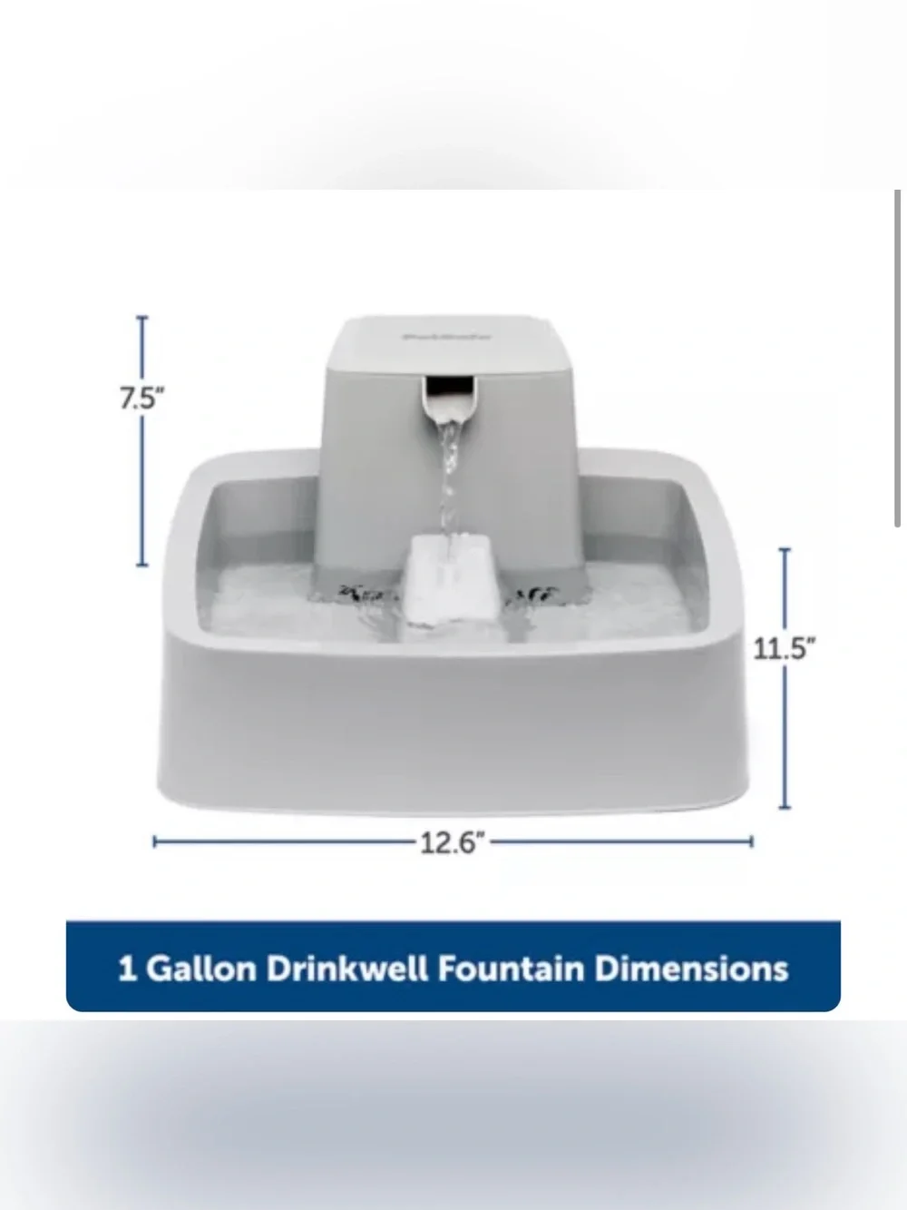 PetSafe® Drinkwell® Automatic Dog & Cat Pet Fountain Waterer, Filter, Gray,1 GAL
